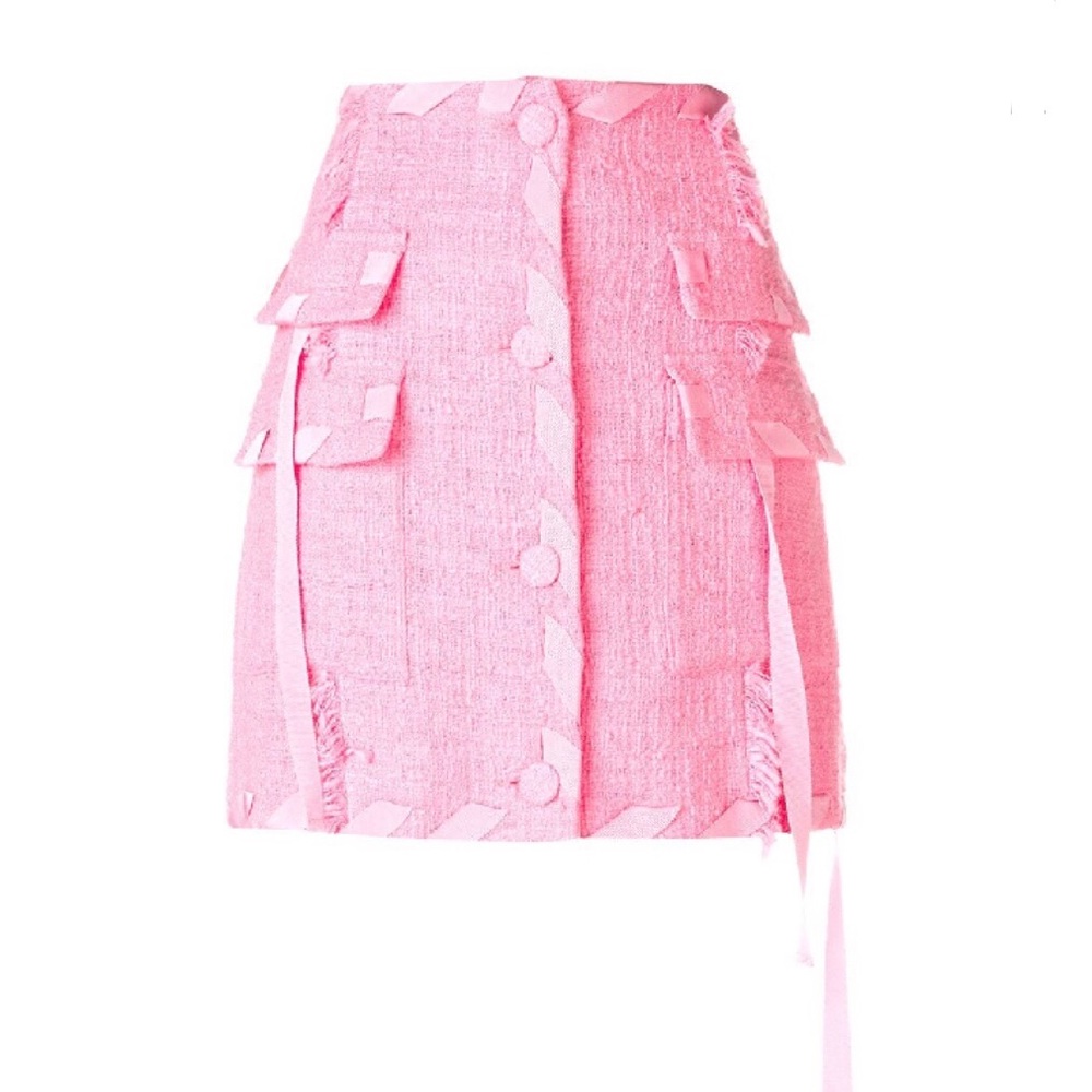 MSGM Pink Tweed Mini Skirt